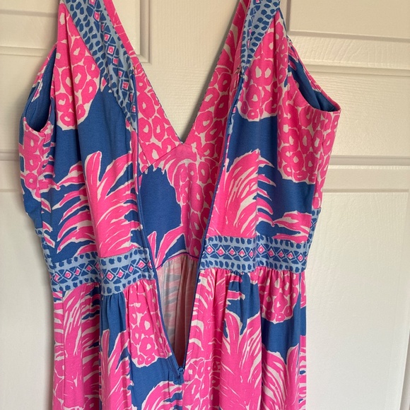 NWOT Lilly Pulitzer Taryn Maxi dress in blue & pink pineapple print 6 M - Picture 9 of 15